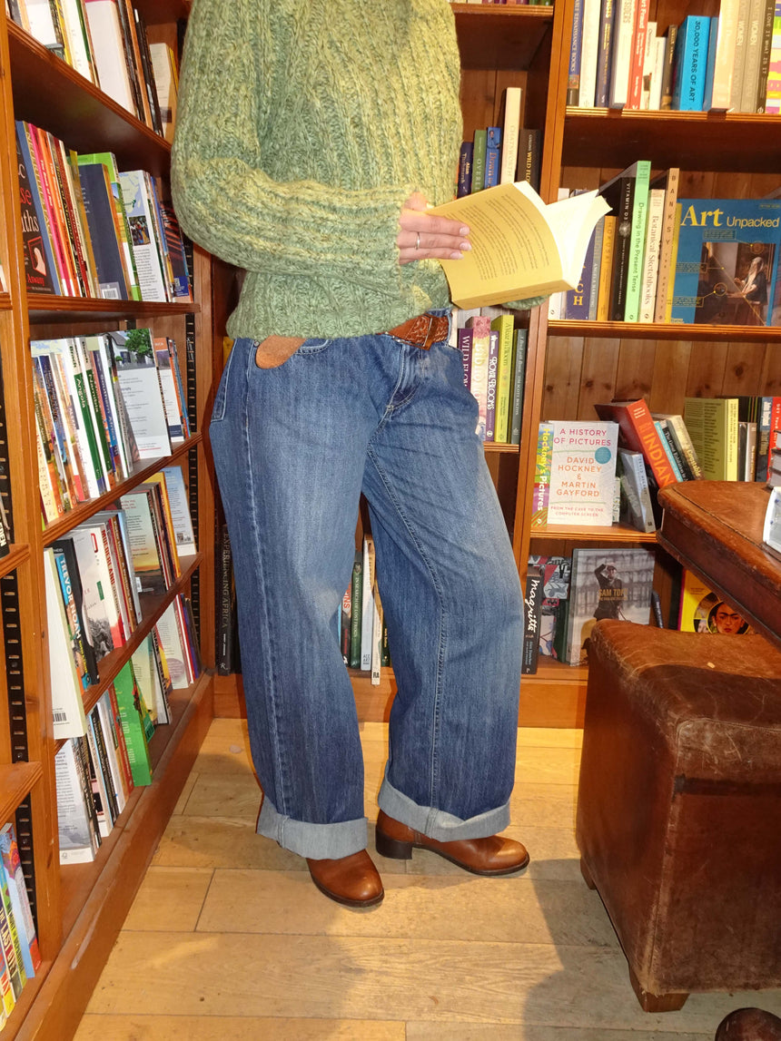 Floraline low waisted jeans - Blue denim