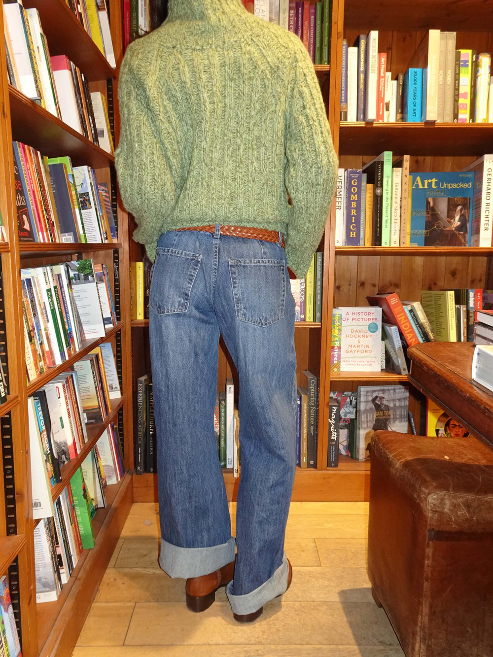 Floraline low waisted jeans - Blue denim