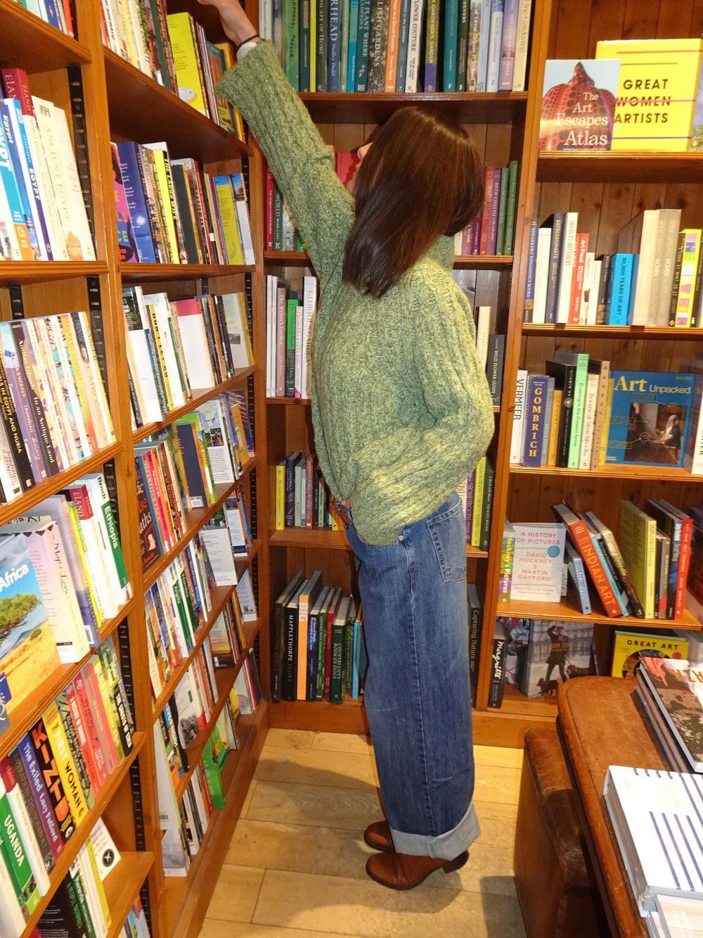 Floraline low waisted jeans - Blue denim