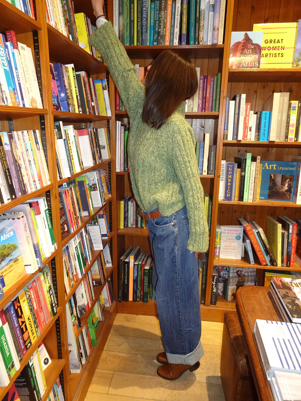 Floraline low waisted jeans - Blue denim