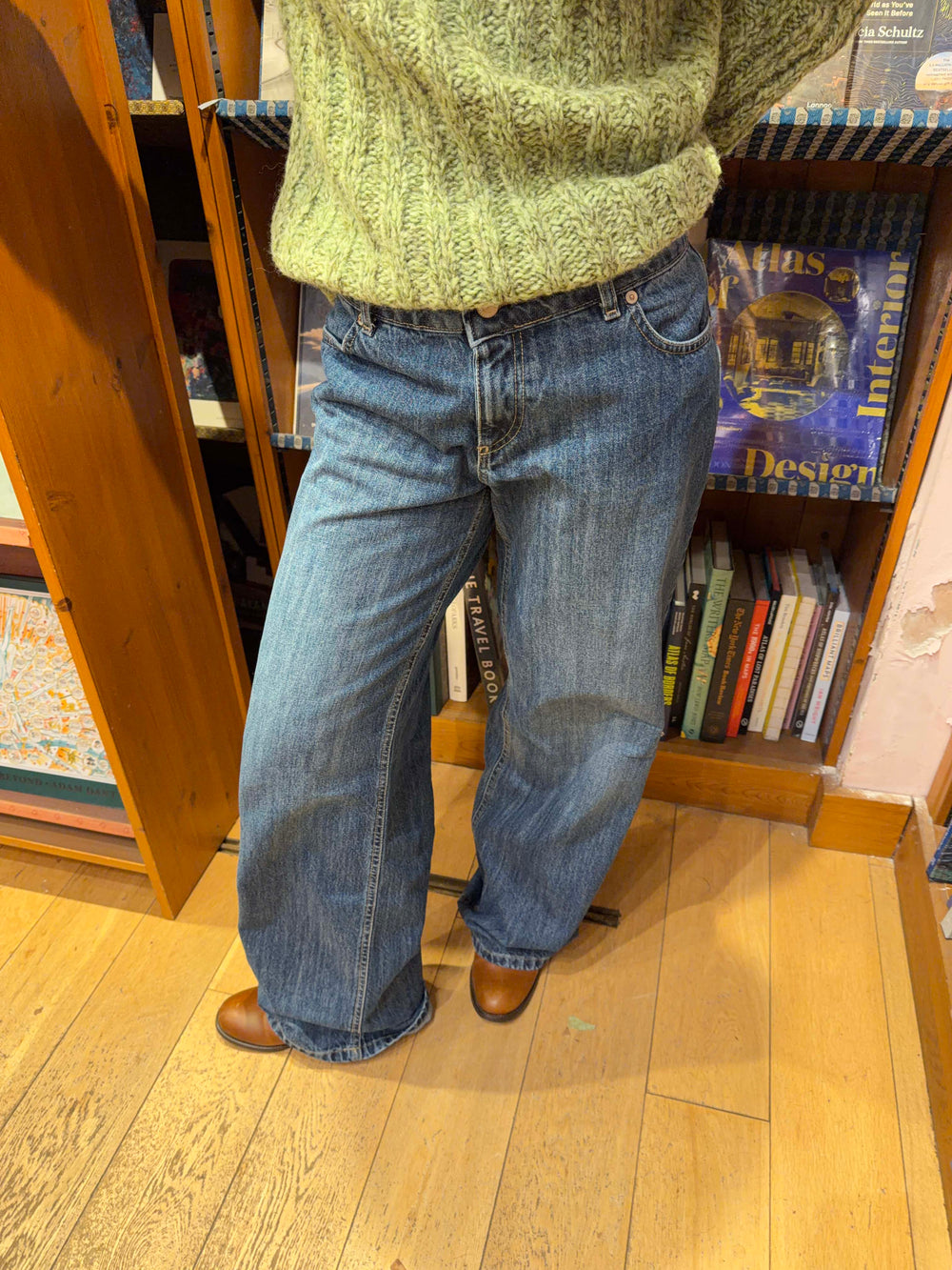 Floraline low waisted jeans - Blue denim