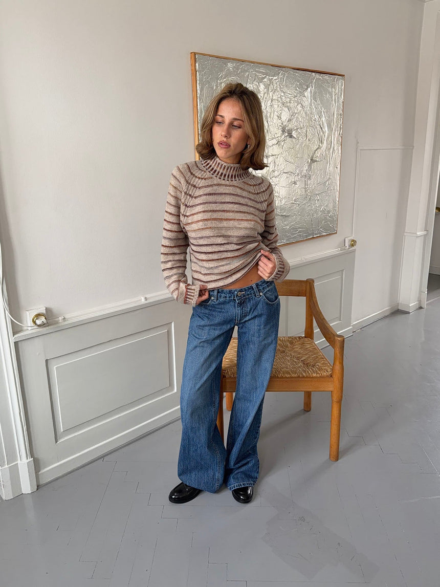 Floraline low waisted jeans - Blue denim