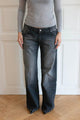 Floraline low waisted jeans - Grey denim