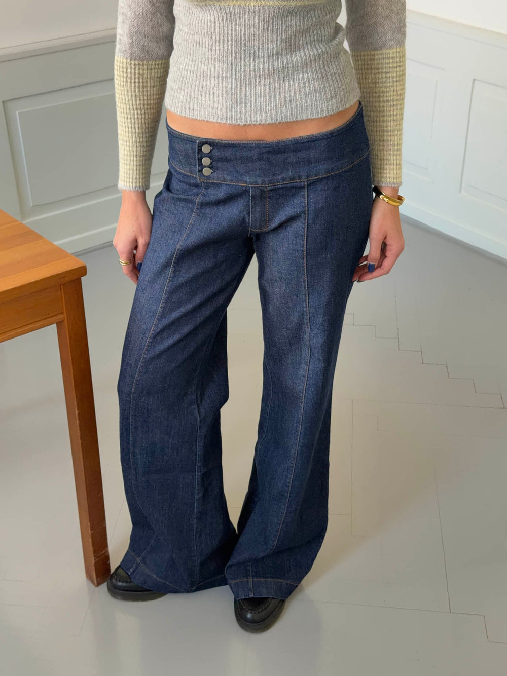 Dina low waisted jeans - Dark blue