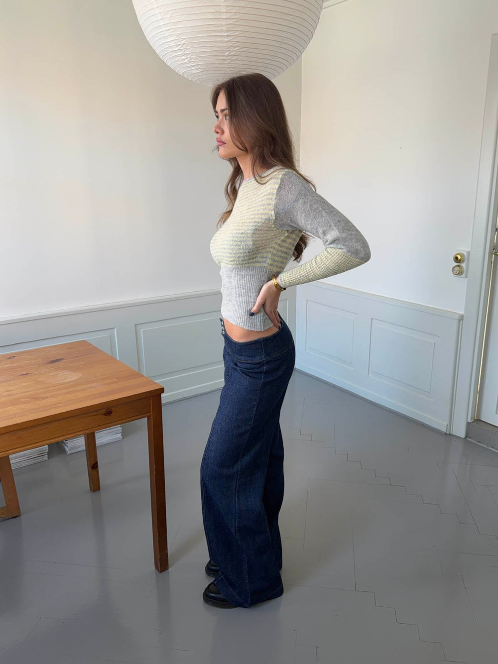 Dina low waisted jeans - Dark blue