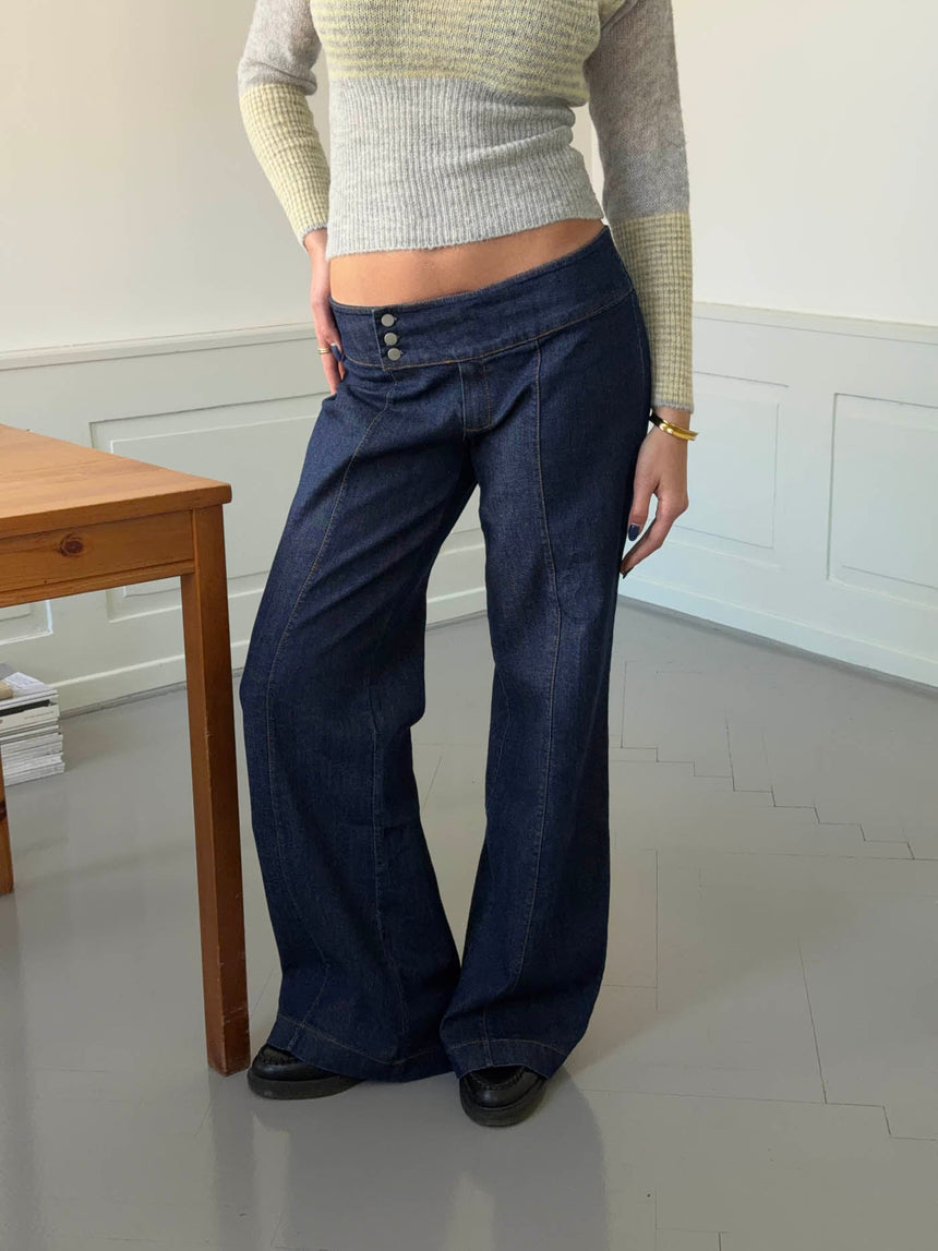 Dina low waisted jeans - Dark blue