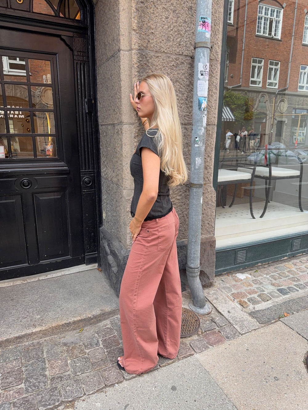 Audrena low waisted jeans - Orange
