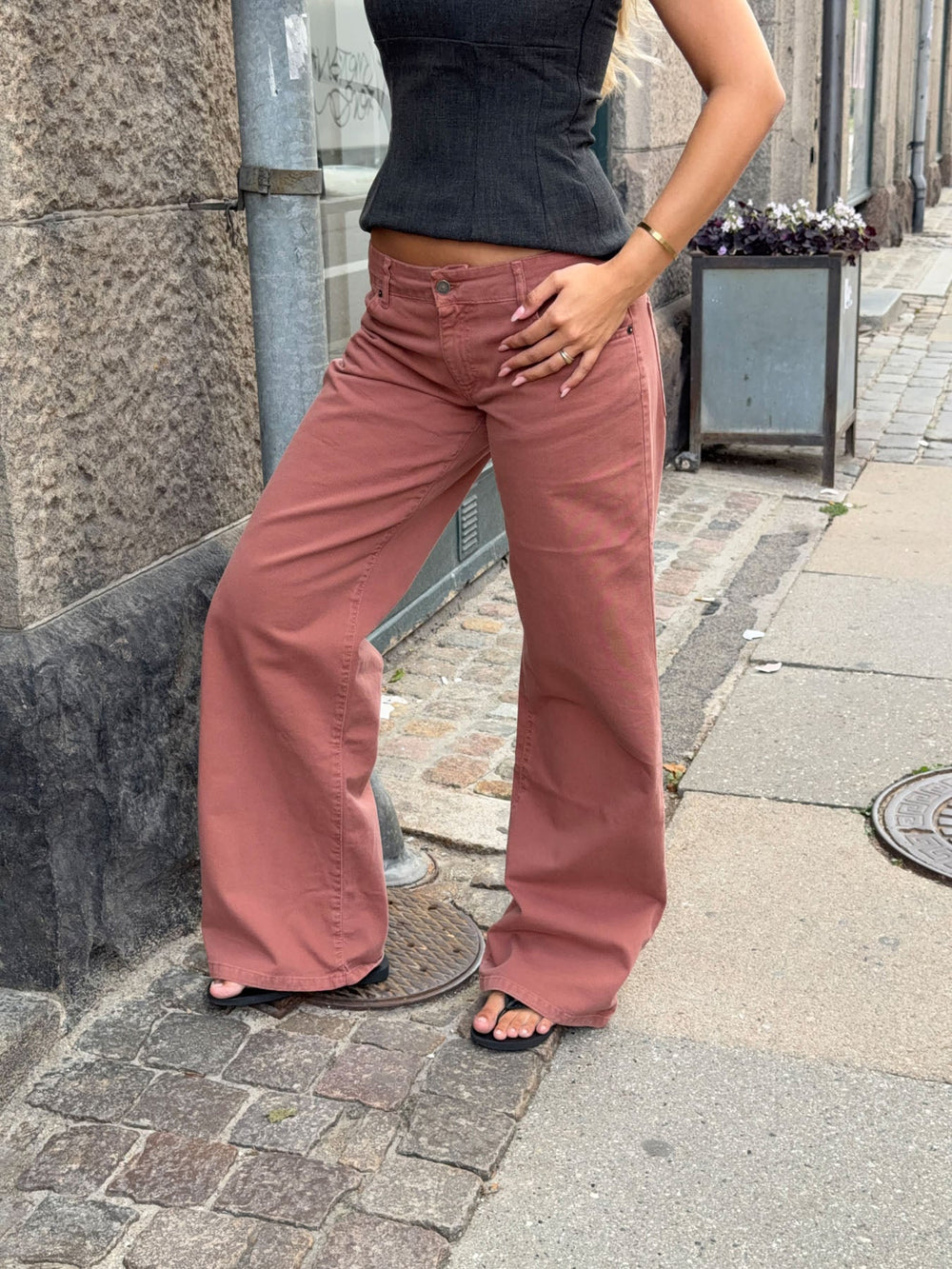 Audrena low waisted jeans - Orange