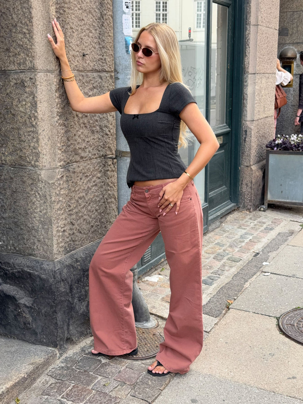 Audrena low waisted jeans - Orange