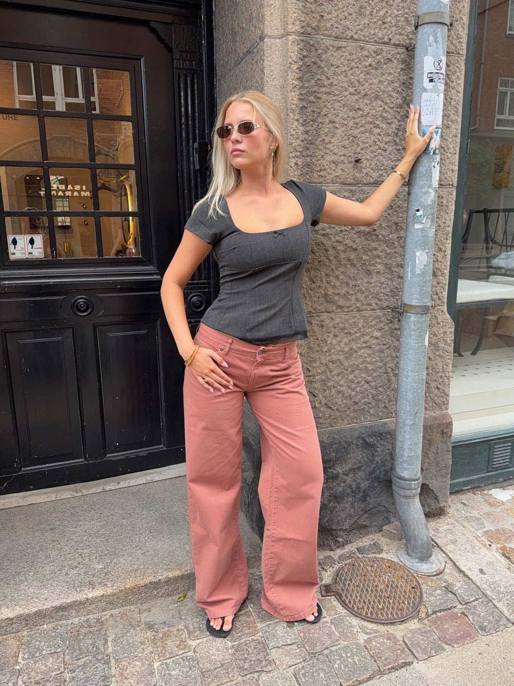 Audrena low waisted jeans - Orange