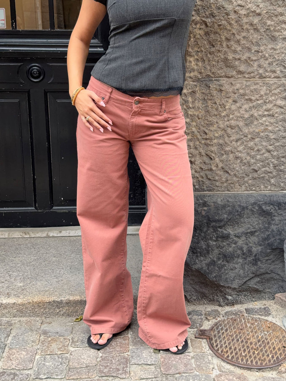 Audrena low waisted jeans - Orange