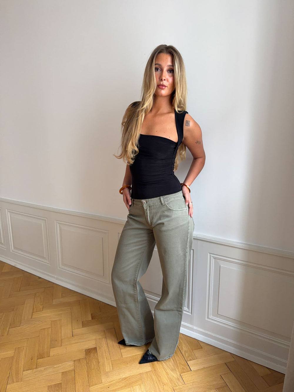 Tuva low waisted jeans - Khaki