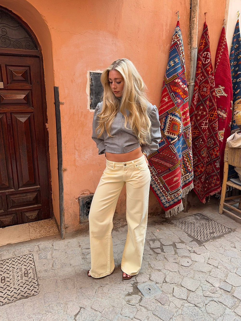 Audrena low waisted jeans - Yellow