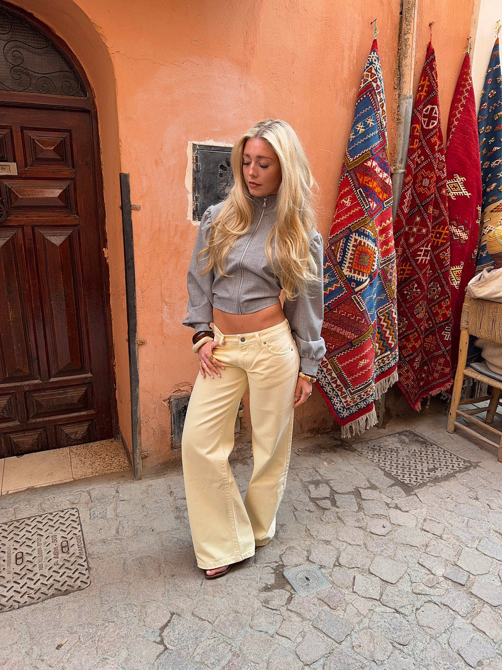 Audrena low waisted jeans - Yellow
