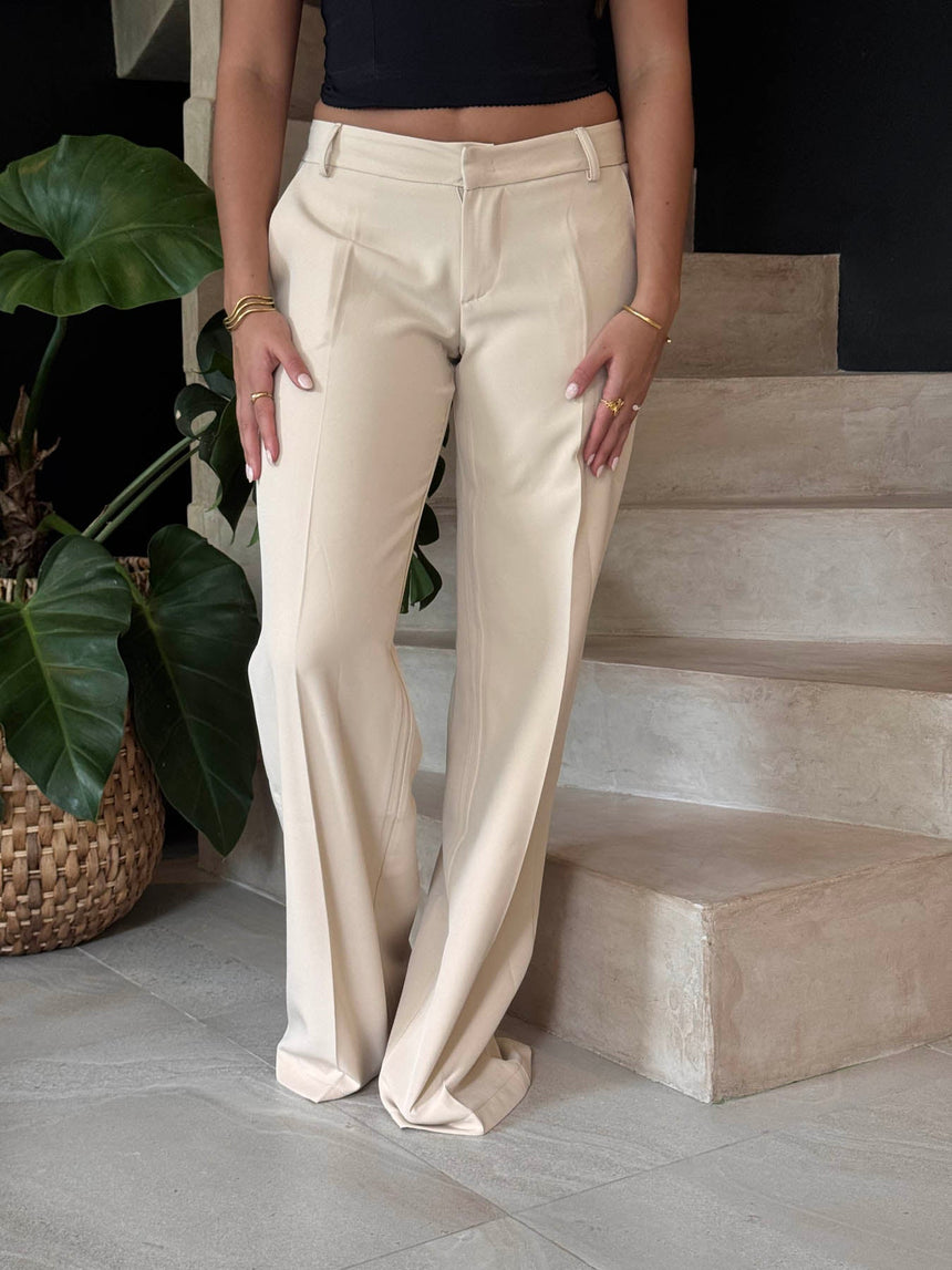 Britney low waisted suit pants - Beige