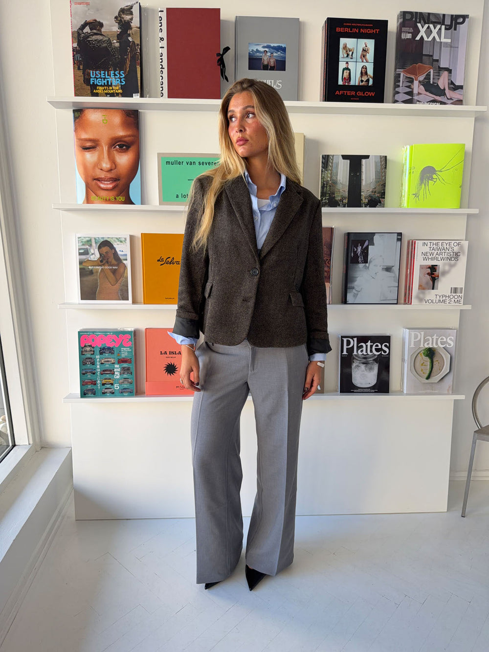 Anna Olympia low waisted suit pants - Grey
