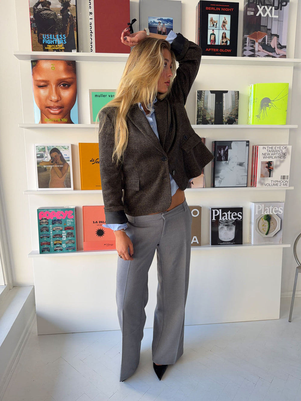 Anna Olympia low waisted suit pants - Grey