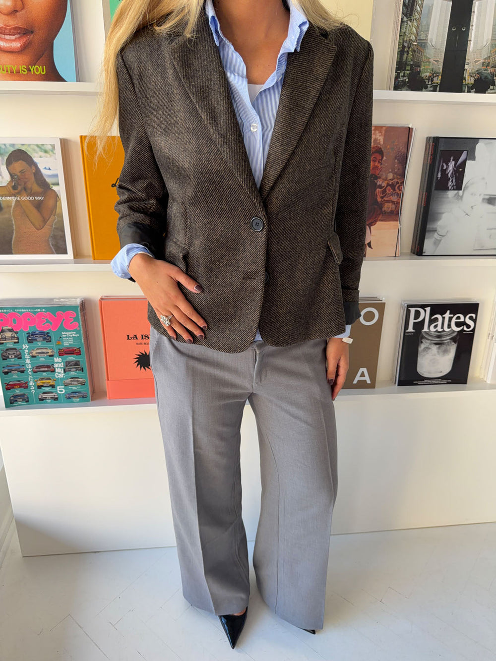 Anna Olympia low waisted suit pants - Grey