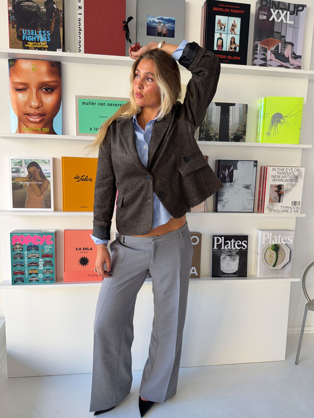 Anna Olympia low waisted suit pants - Grey