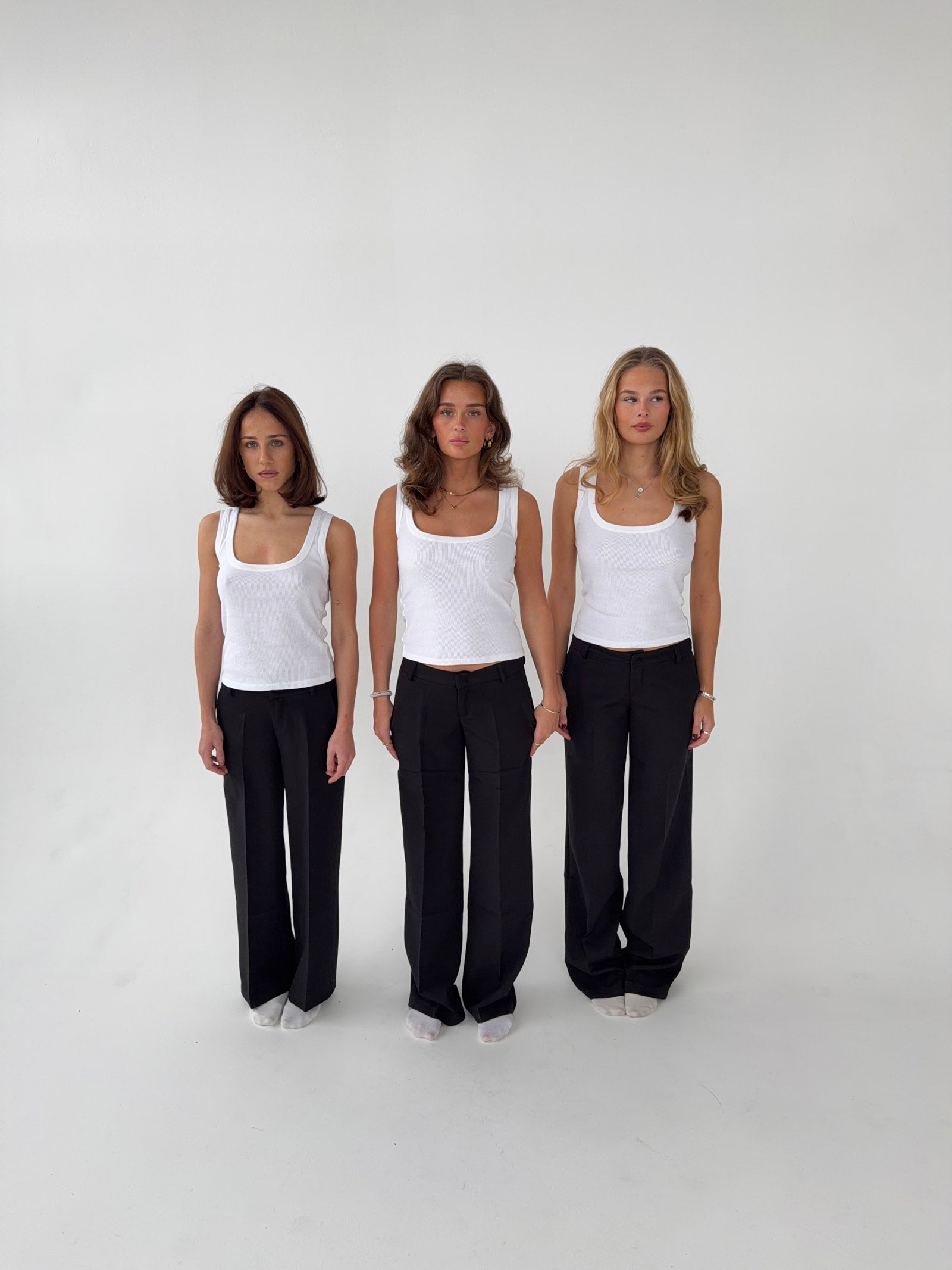 Britney Low Waisted Suit Pants Black - Straight Fit Trousers with