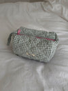 Honey small toiletry bag – White/green checkers