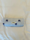Honey small toiletry bag – White/light blue stripes with blue bows