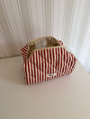 Honey small toiletry bag – Red/beige stripes