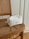 Honey small toiletry bag with dots - White/navy