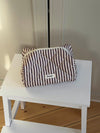 Honey large toiletry bag with stripes - Beige/brown