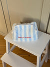 Honey small toiletry bag with stripes – White/blue