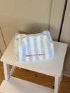 Honey small toiletry bag with stripes – White/blue