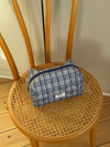 Honey small toiletry bag with checks – Blue