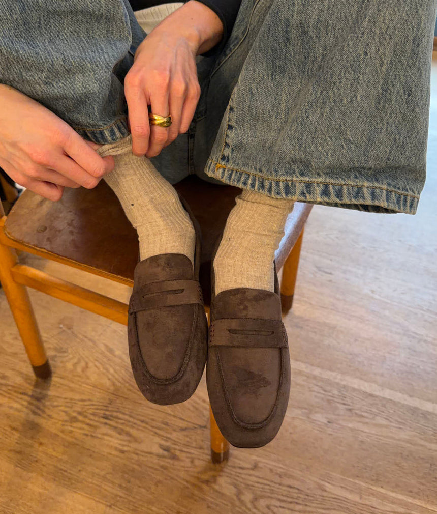 Watson loafers in suede - Dark brown