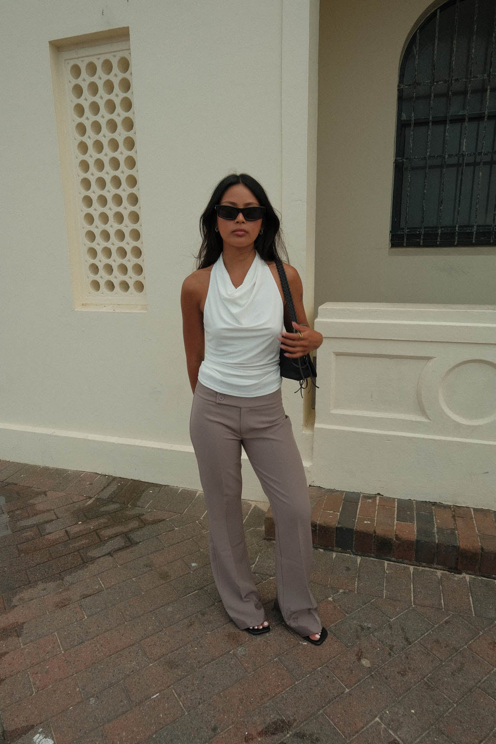 Adelita low waisted suit pants - Taupe