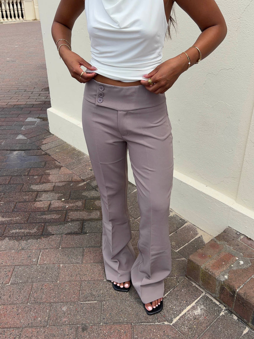 Adelita low waisted suit pants - Taupe
