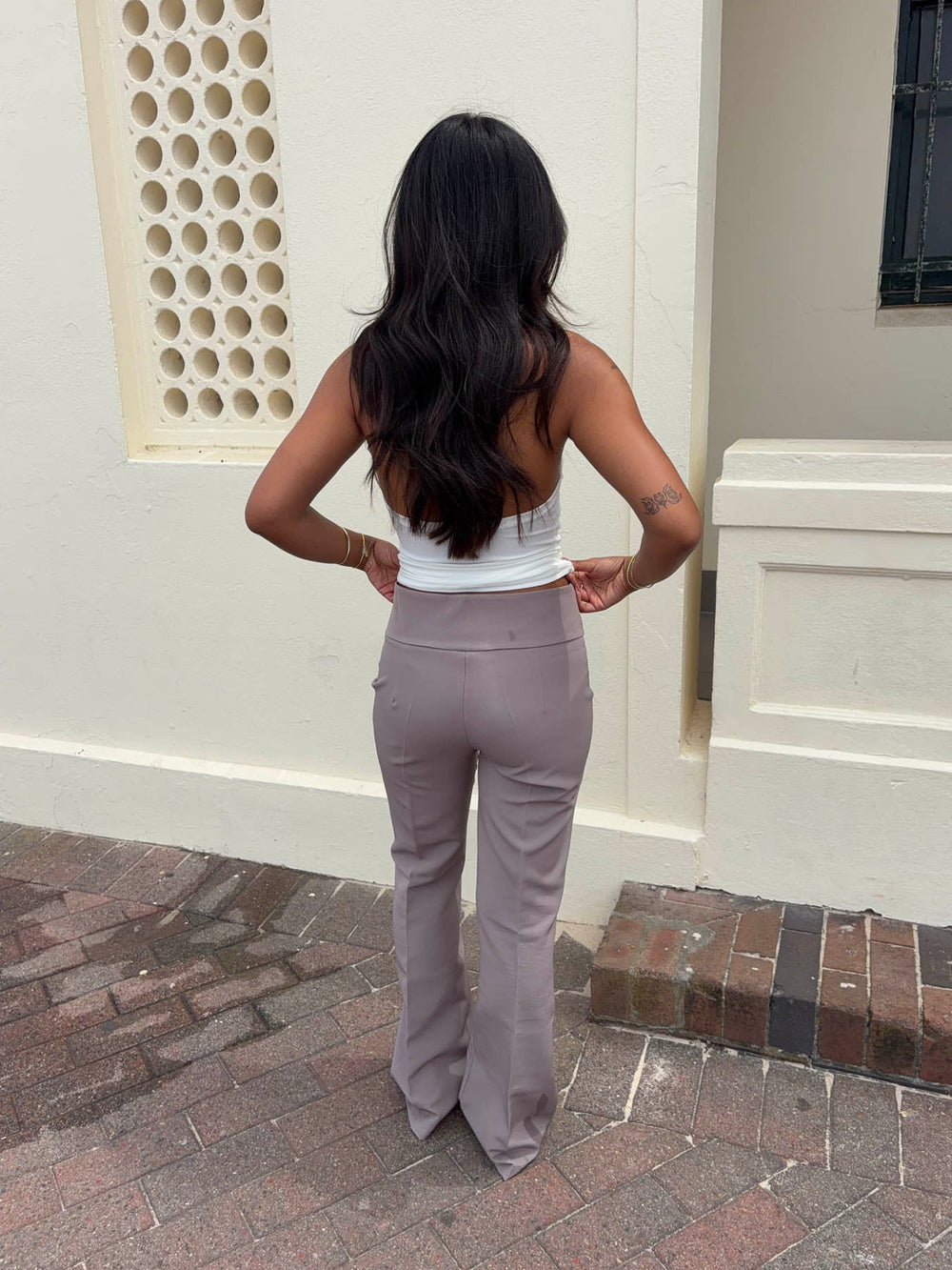 Adelita low waisted suit pants - Taupe