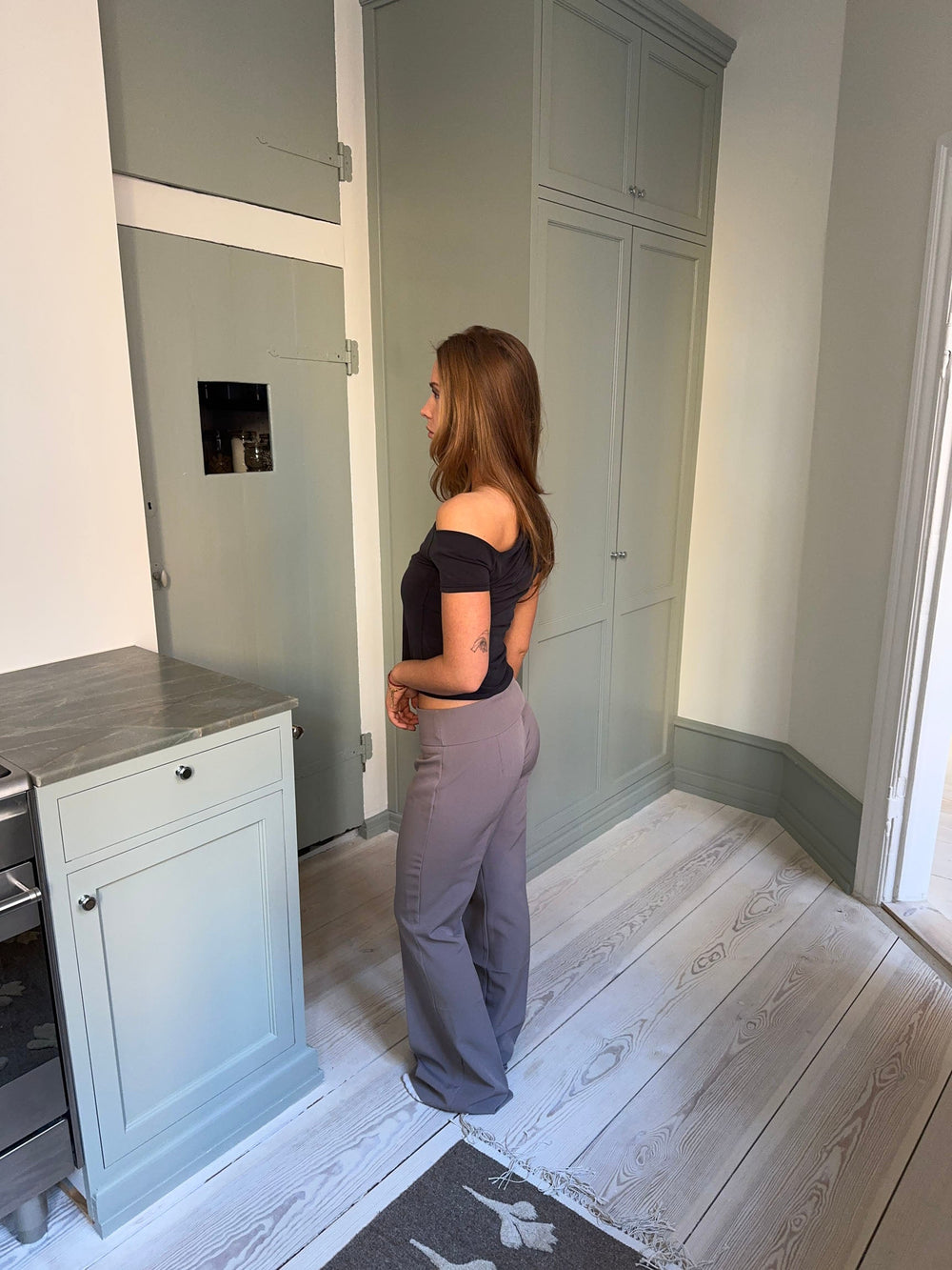 Adelita low waisted suit pants - Taupe