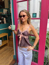 Malin Tomkings top - Brown/coral