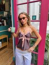 Malin Tomkings top - Brown/coral