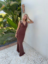 Flora maxi dress - Brown