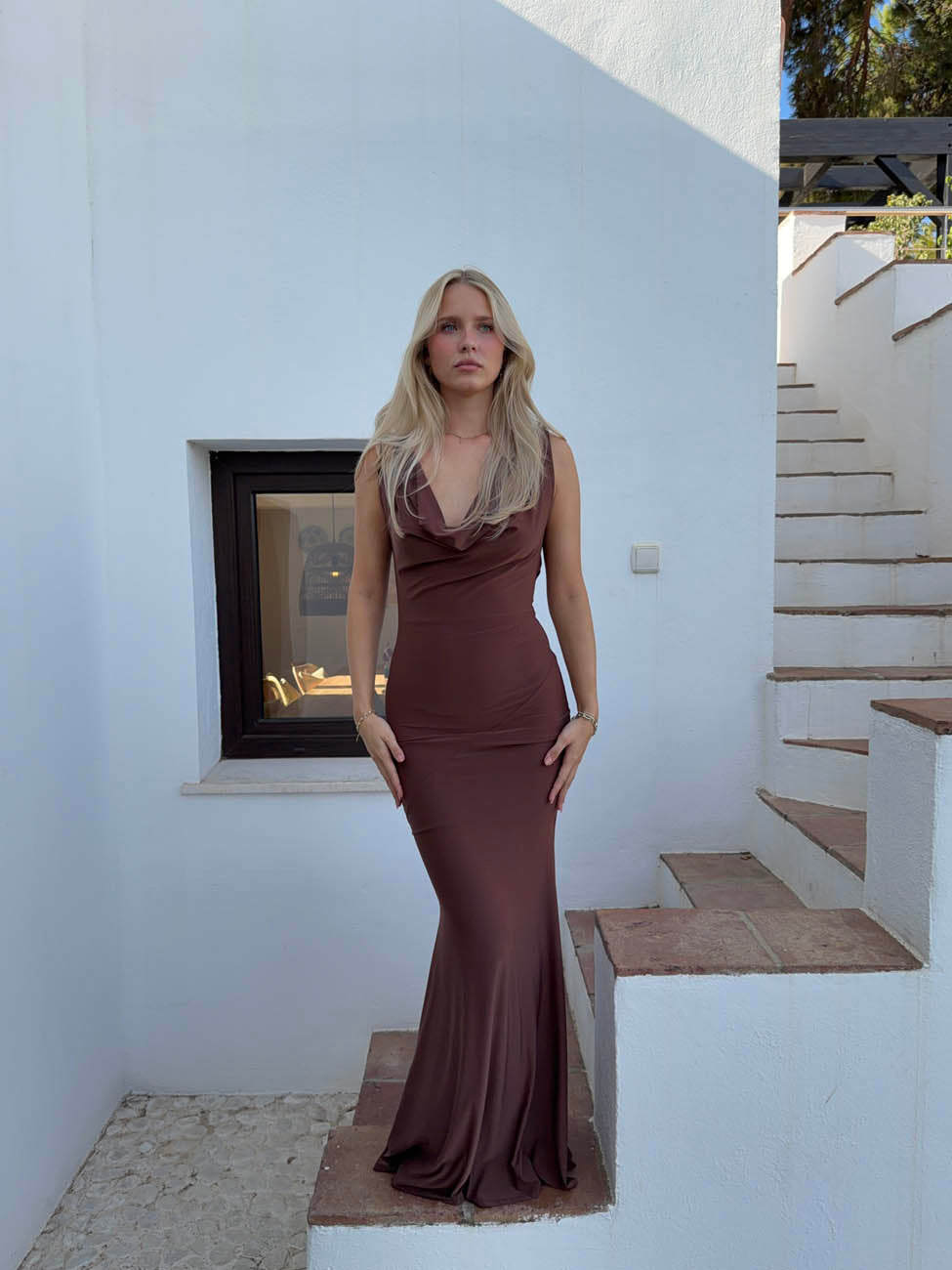 Flora maxi dress - Brown
