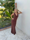 Flora maxi dress - Brown