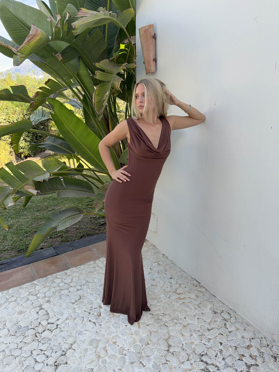Flora maxi dress - Brown