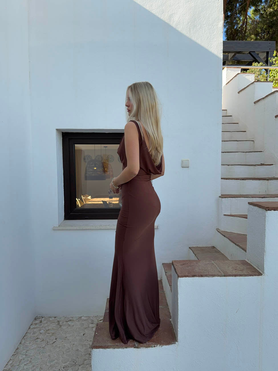 Flora maxi dress - Brown