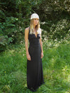 Clauda maxi dress with open back - Black