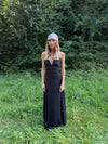 Clauda maxi dress with open back - Black