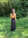 Clauda maxi dress with open back - Black