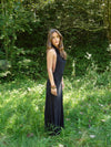 Skyla maxi dress with open back - Black
