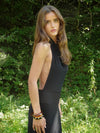 Skyla maxi dress with open back - Black