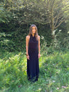 Skyla maxi dress with open back - Black